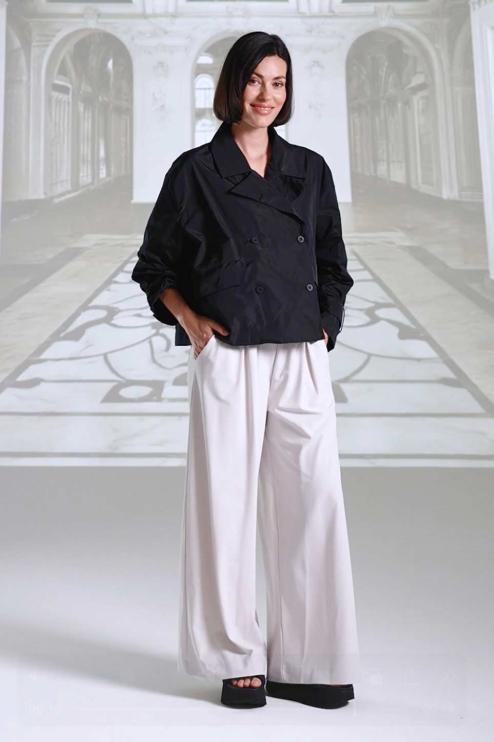 Pants 26007 greige black Jacket 26102 navy sabbia black