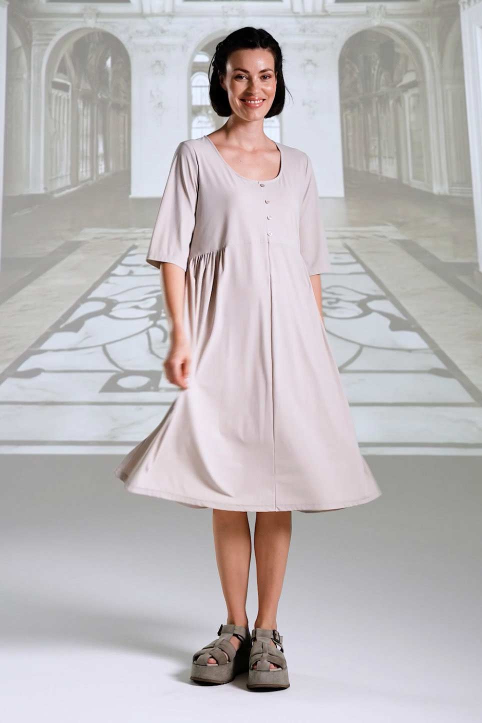 Dress 26082 sabbia white navy black