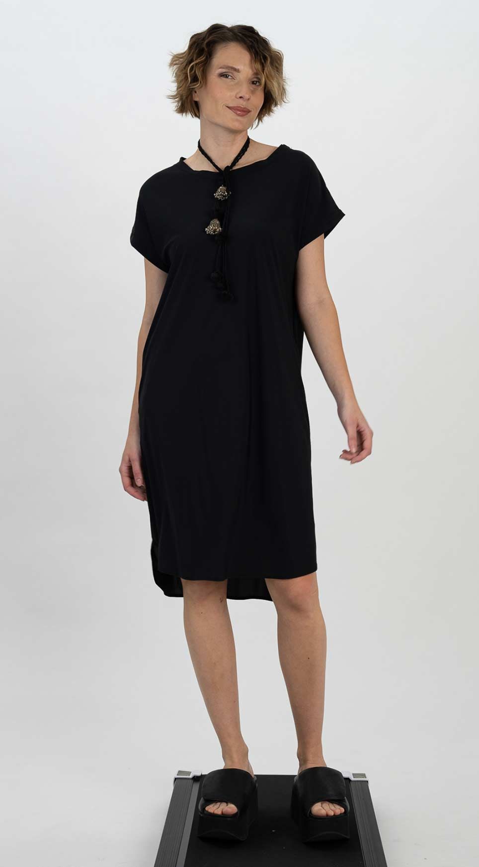 Dress 25038 light grey navy black white