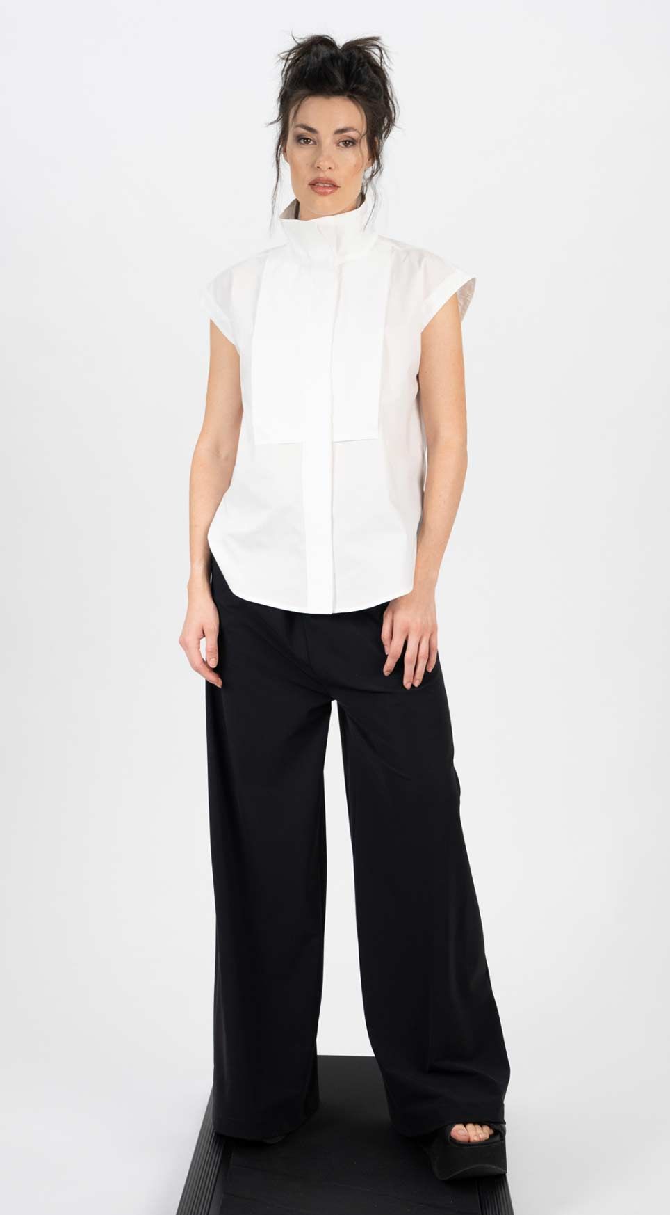 Blouse 25127 black white Pants 25036 light grey navy black white