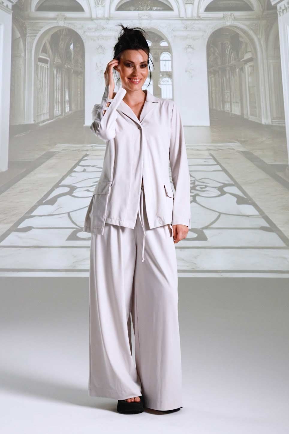 Hose 26007 greige schwarz Blazer 26003 greige schwarz